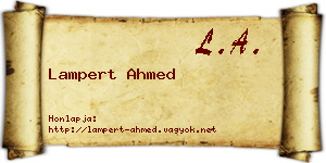 Lampert Ahmed névjegykártya